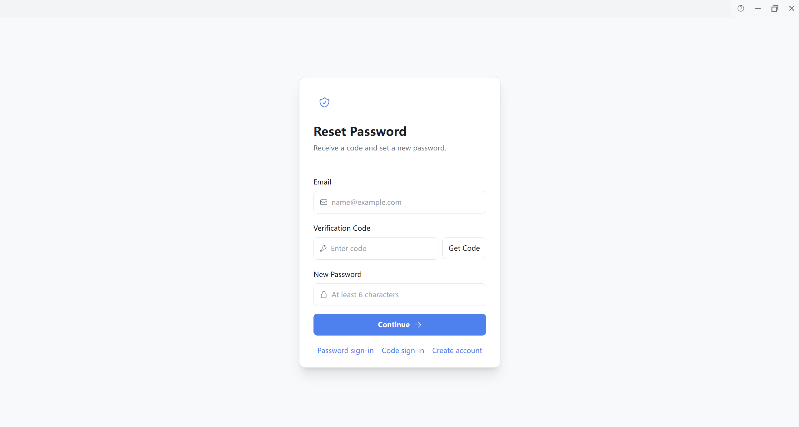 Reset password